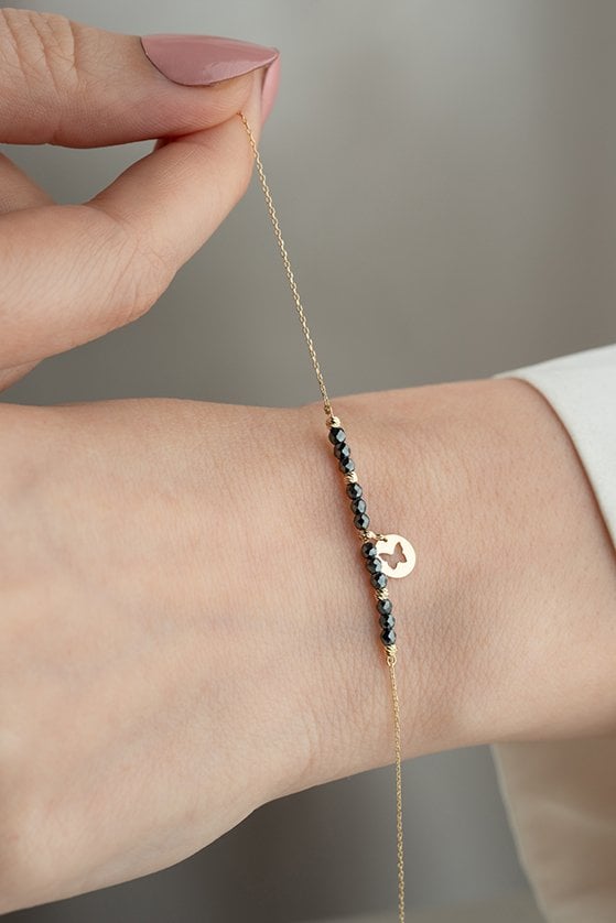 Altın Zirkon Taşlı Ve Dorikalı Bileklik