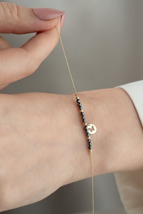 Altın Zirkon Taşlı Ve Dorikalı Bileklik