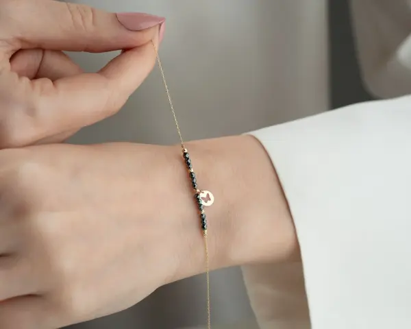 ALTIN ZİRKON TAŞLI VE DORİKALI BİLEKLİK