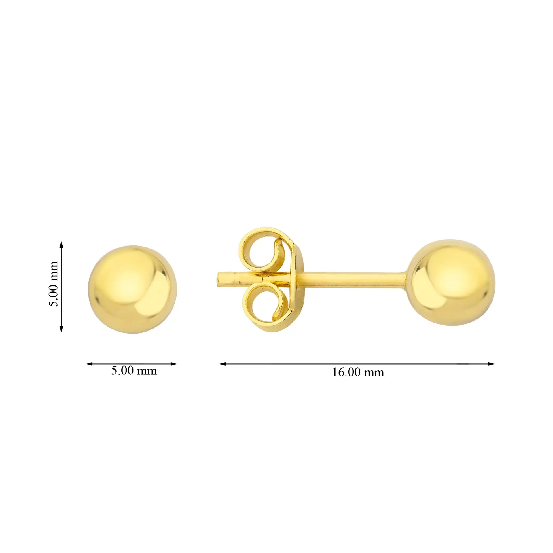 Altın Klasik Top Çocuk Küpe