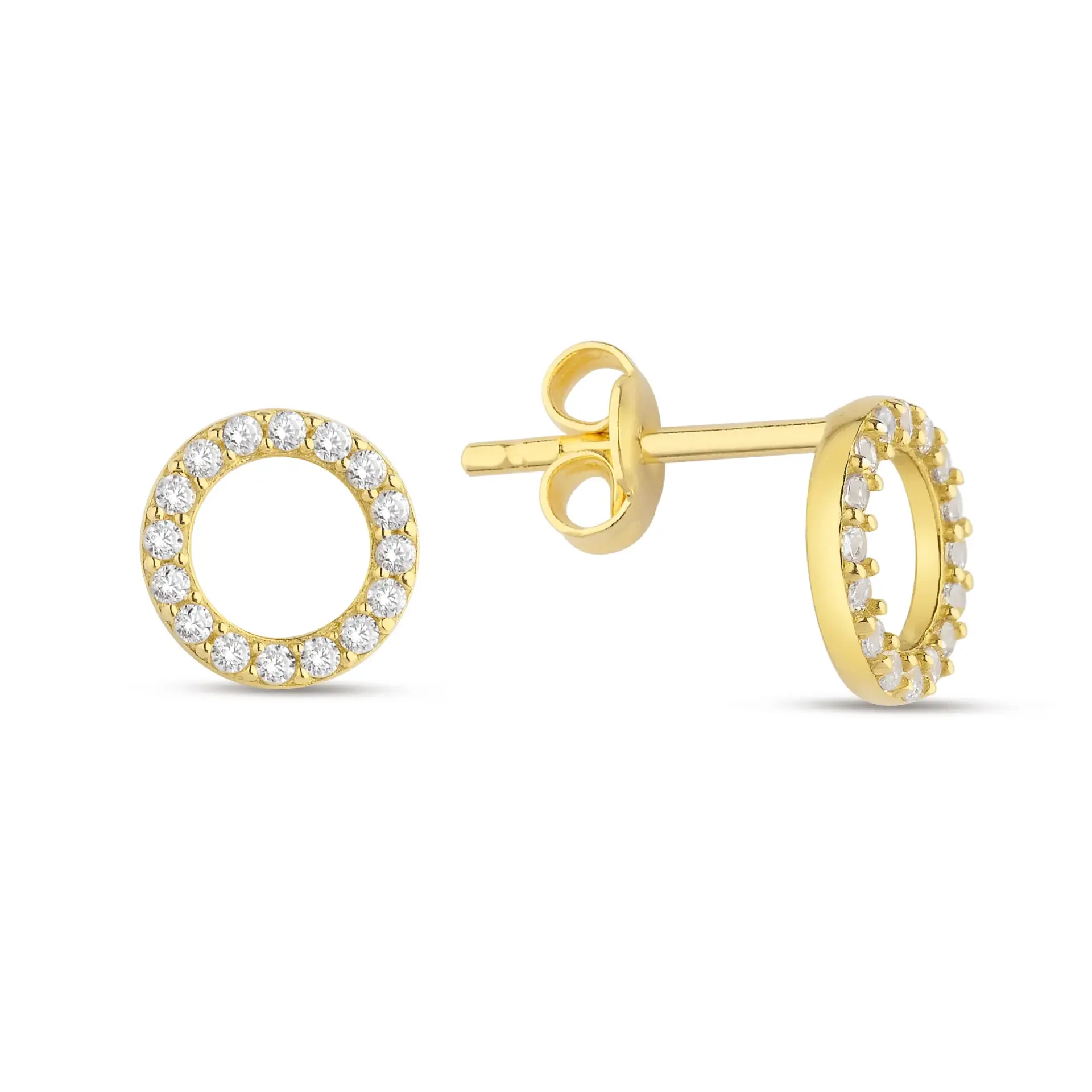 ALTIN TAŞLI YUVARLAK KÜPE