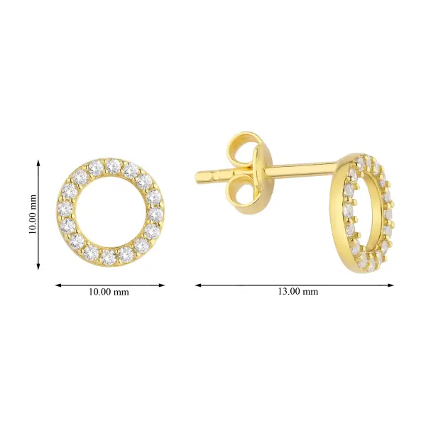 ALTIN TAŞLI YUVARLAK KÜPE