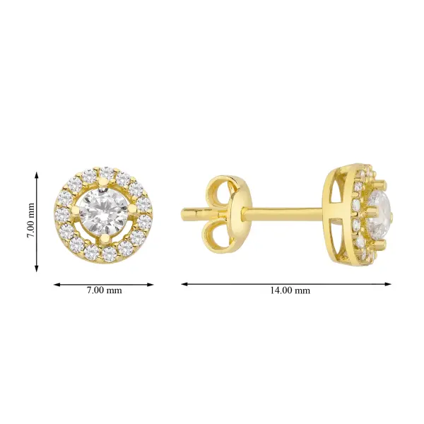 ALTIN TAŞLI YUVARLAK KÜPE