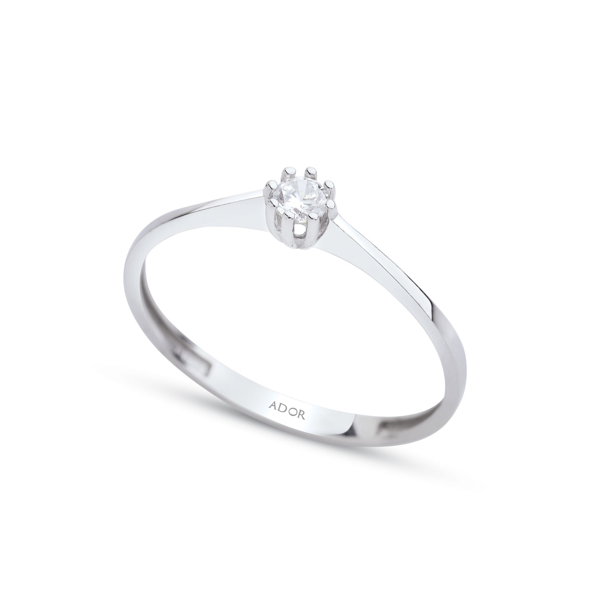 ALTIN BEYAZ TEKTAŞ YÜZÜK