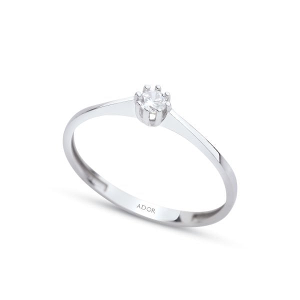 ALTIN BEYAZ TEKTAŞ YÜZÜK