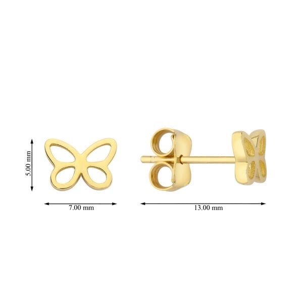 Altın Minik Kelebek Küpe