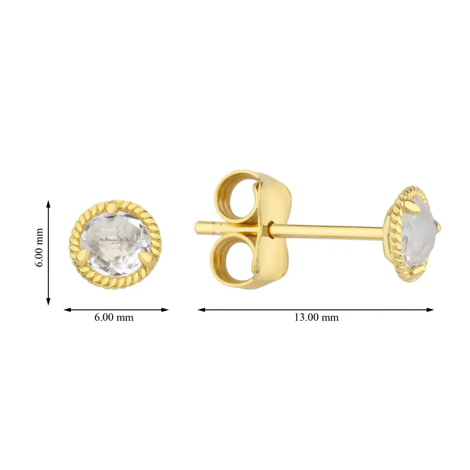 Altın Taşlı Küpe