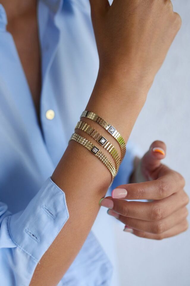 Siyah Mineli Maya Bileklik