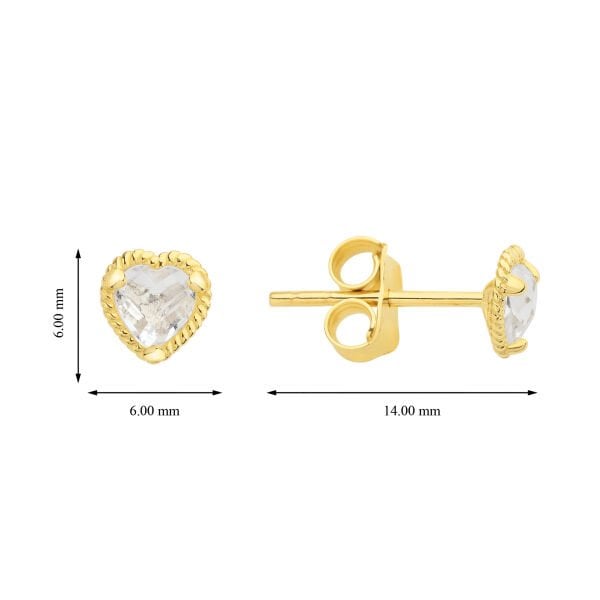 ALTIN TAŞLI MİNİK KALP KÜPE