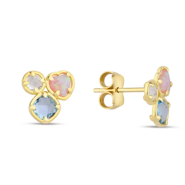 ALTIN RENKLİ TAŞLI KÜPE