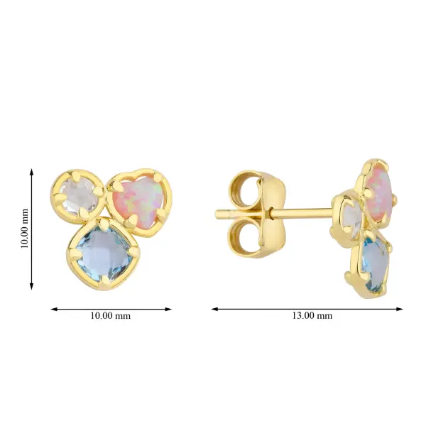 ALTIN RENKLİ TAŞLI KÜPE