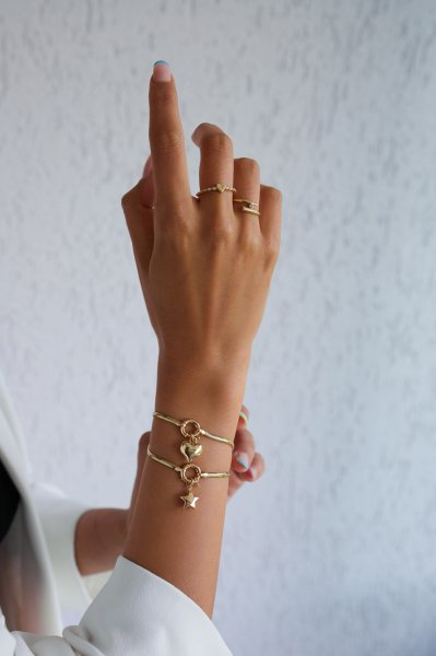 Kalp Figürlü Tondo Bileklik