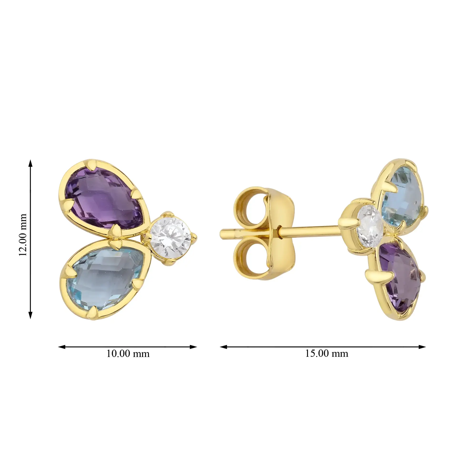 Altın Renkli Taşlı Küpe