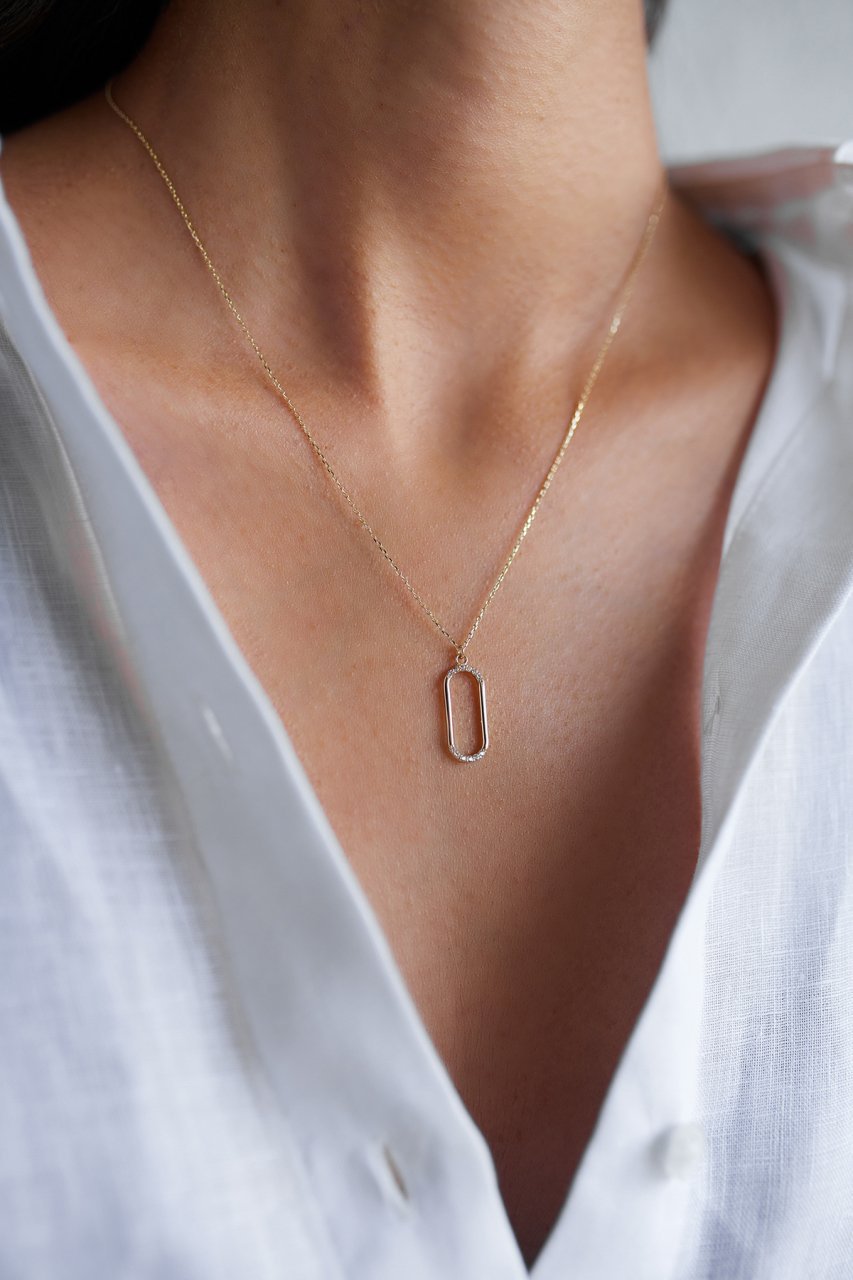 ALTIN SİLİNDİR KOLYE