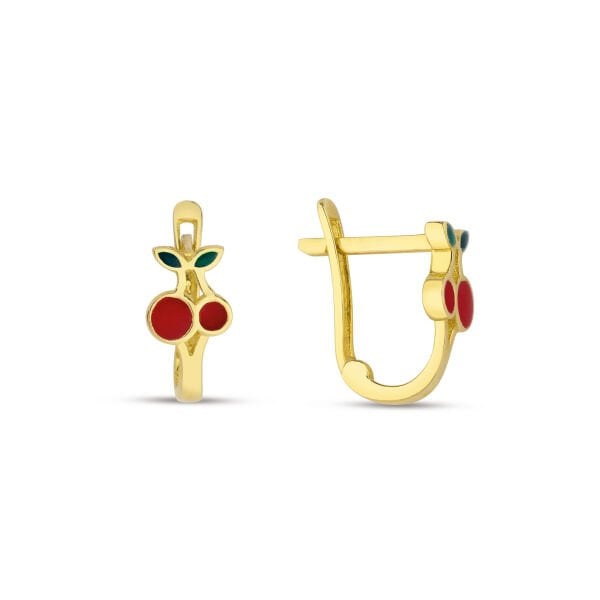 ALTIN KİRAZLI ÇOCUK KÜPESİ