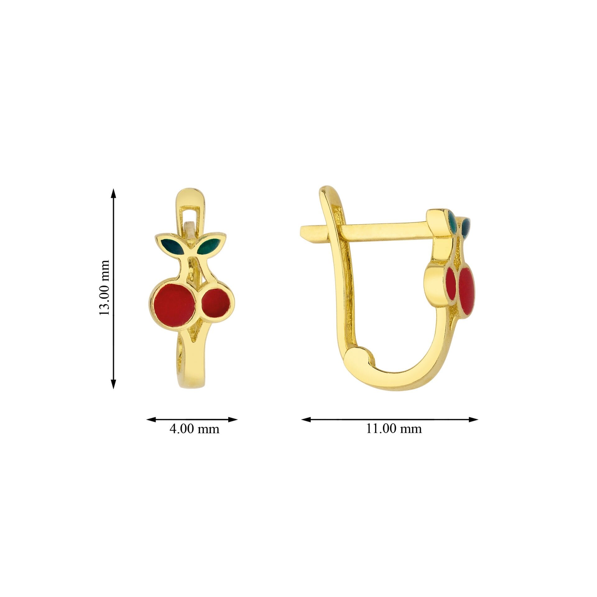 Altın Mini Kiraz Çocuk Küpesi