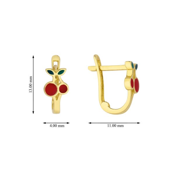 ALTIN KİRAZLI ÇOCUK KÜPESİ