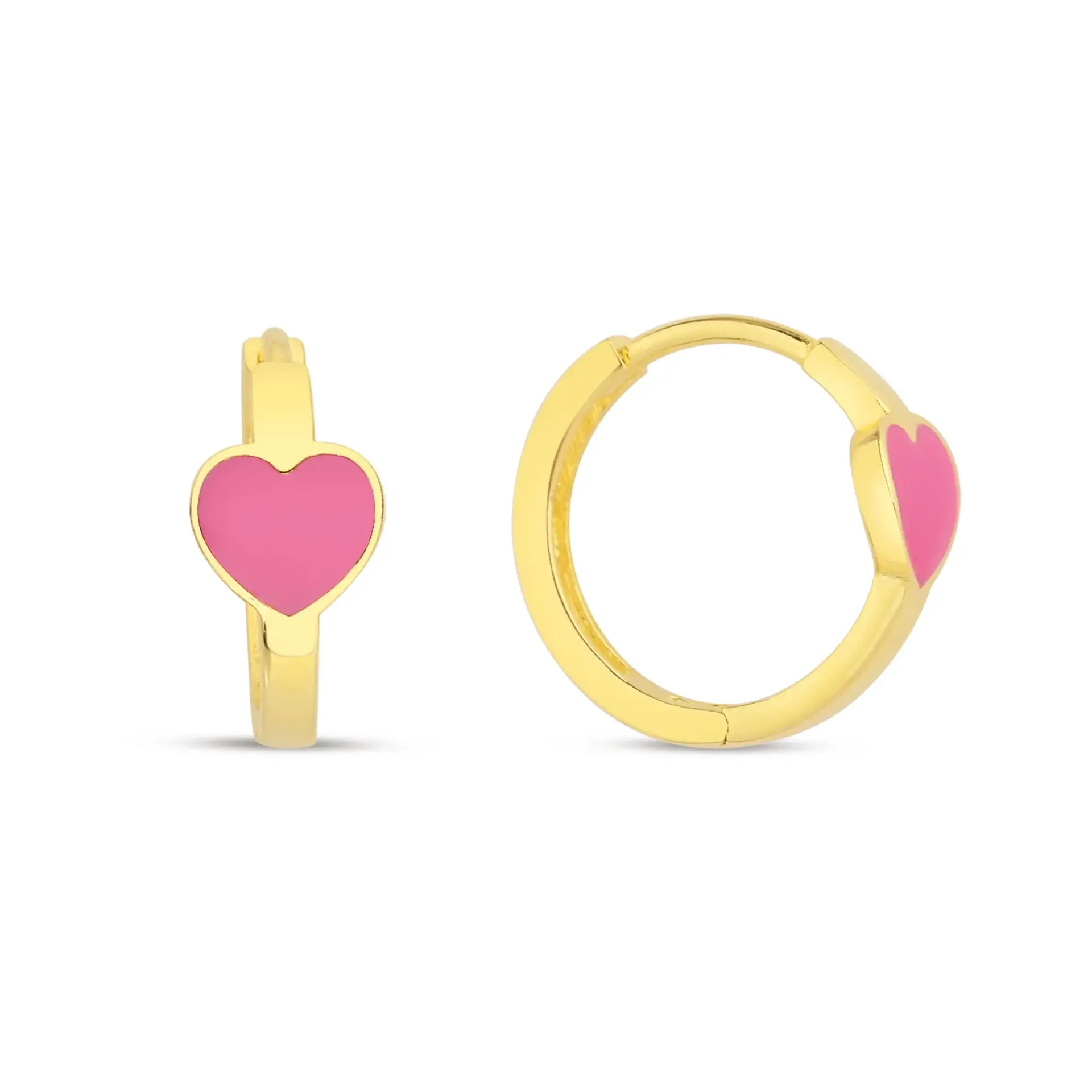 ALTIN PEMBE KALPLİ ÇOCUK KÜPESİ