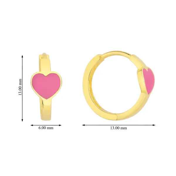 ALTIN PEMBE KALPLİ ÇOCUK KÜPESİ