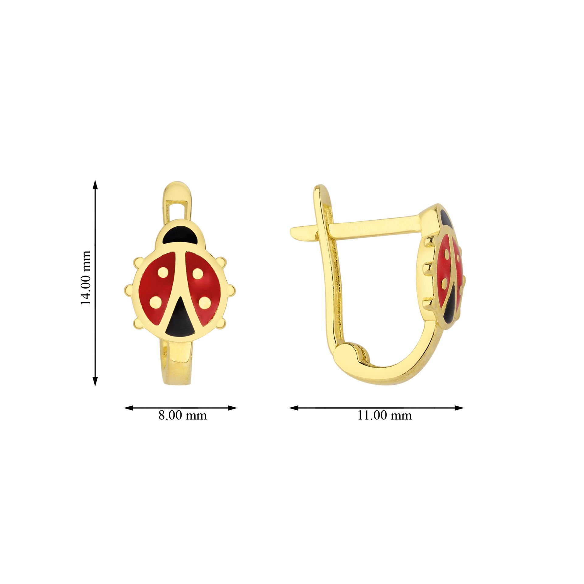 Altın Uğur Böceği Çocuk Küpesi