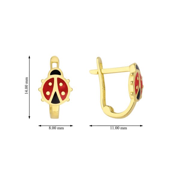 ALTIN UĞUR BÖCEĞİ ÇOCUK KÜPESİ