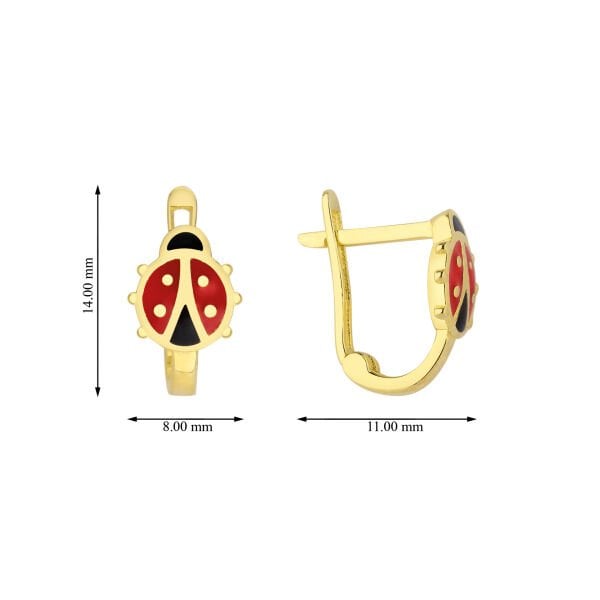 Altın Uğur Böceği Çocuk Küpesi
