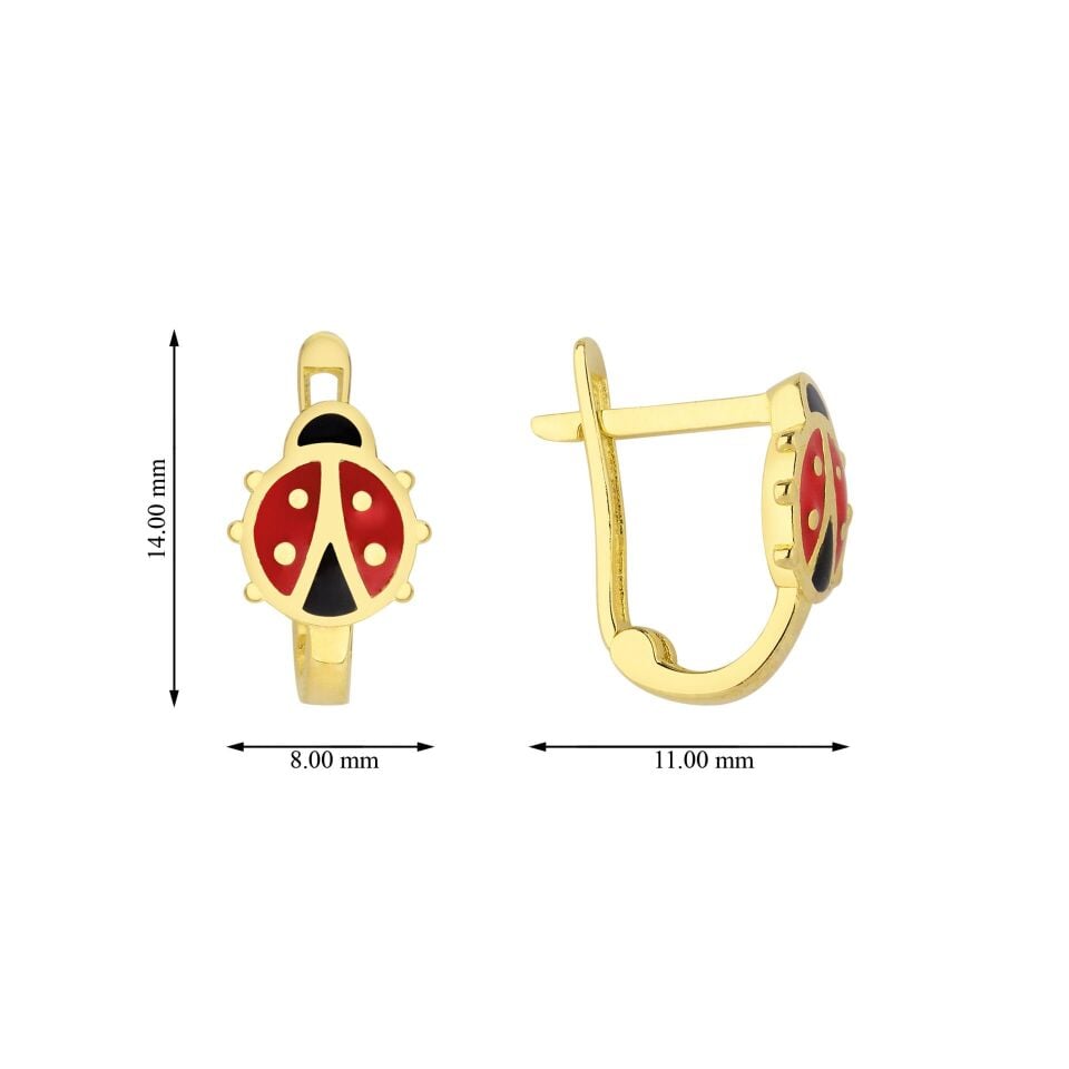 Altın Uğur Böceği Çocuk Küpesi