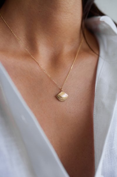 ALTIN DENİZ KABUĞU KOLYE