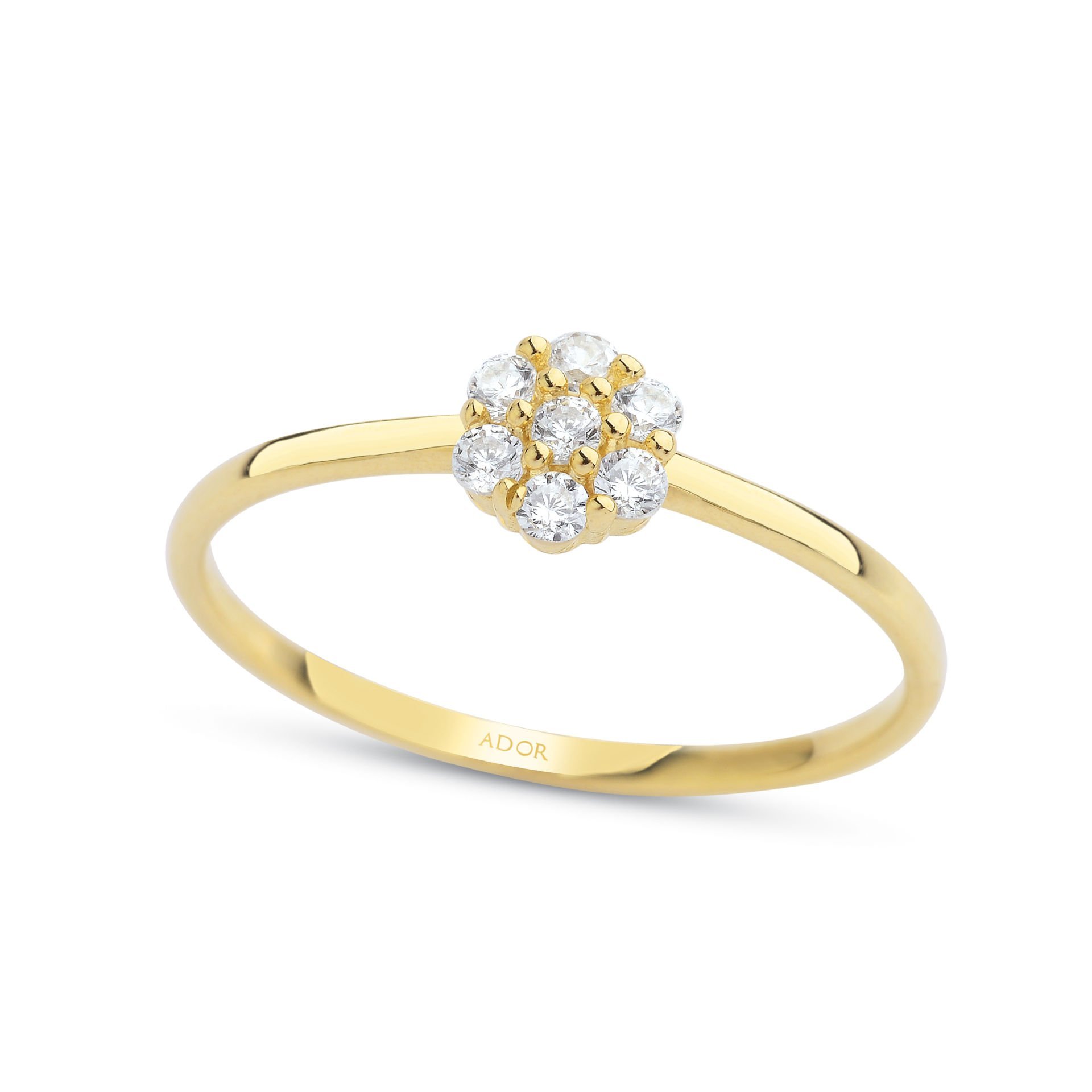 Altın Taşlı Çiçek Yüzük