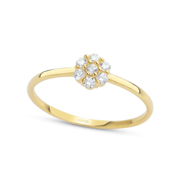 Altın Taşlı Çiçek Yüzük