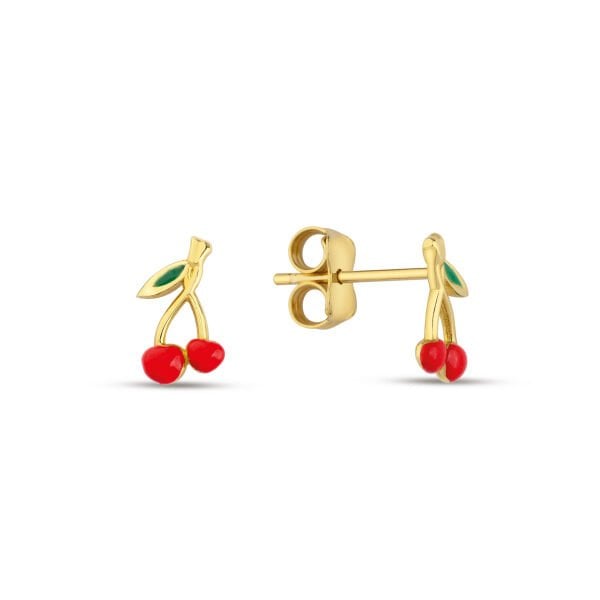 ALTIN KİRAZLI ÇOCUK KÜPESİ