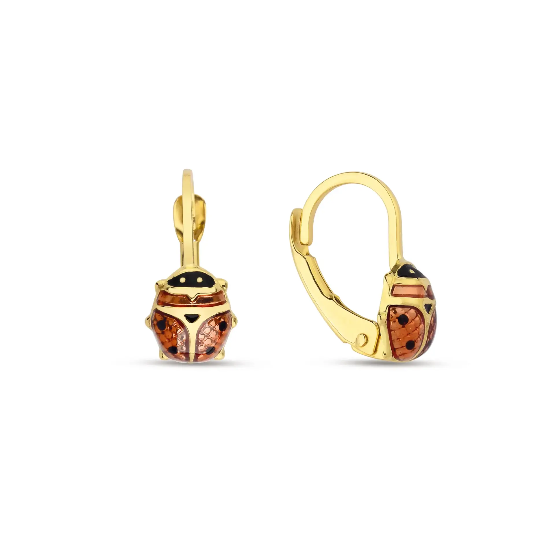 Altın Mineli Uğur Böceği Çocuk Küpesi