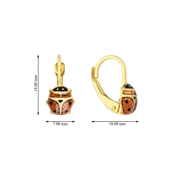 ALTIN UĞUR BÖCEĞİ ÇOCUK KÜPESİ