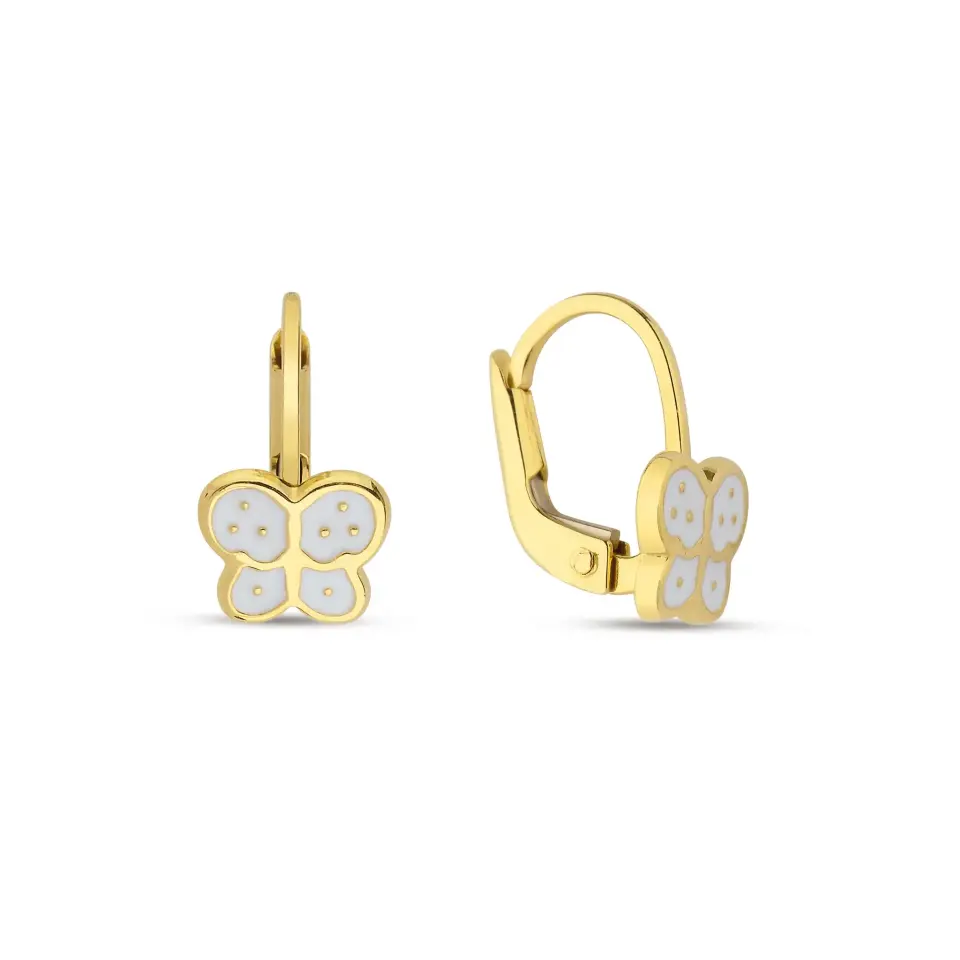 Altın Kelebekli Çocuk Küpesi