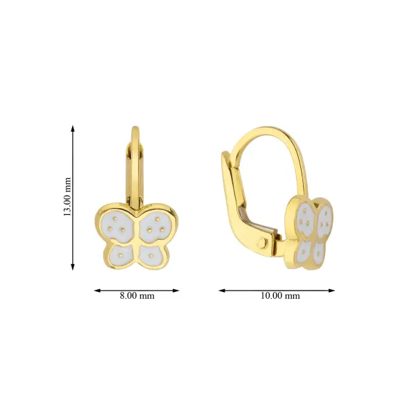 ALTIN KELEBEKLİ ÇOCUK KÜPESİ