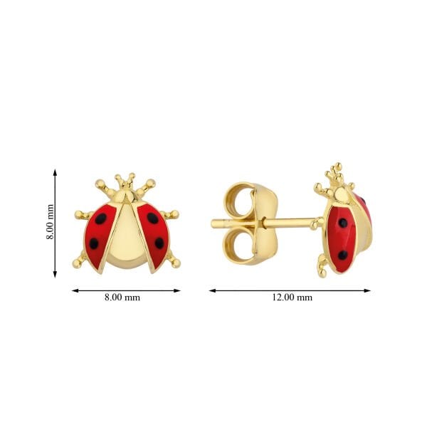 ALTIN UĞUR BÖCEĞİ ÇOCUK KÜPESİ