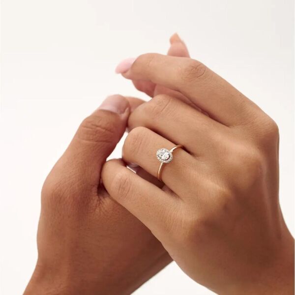 Altın Oval Form Baget Yüzük