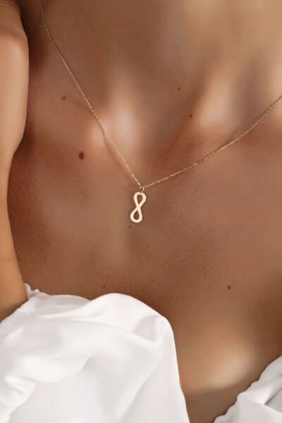 Altın Sade Sonsuzluk Kolye