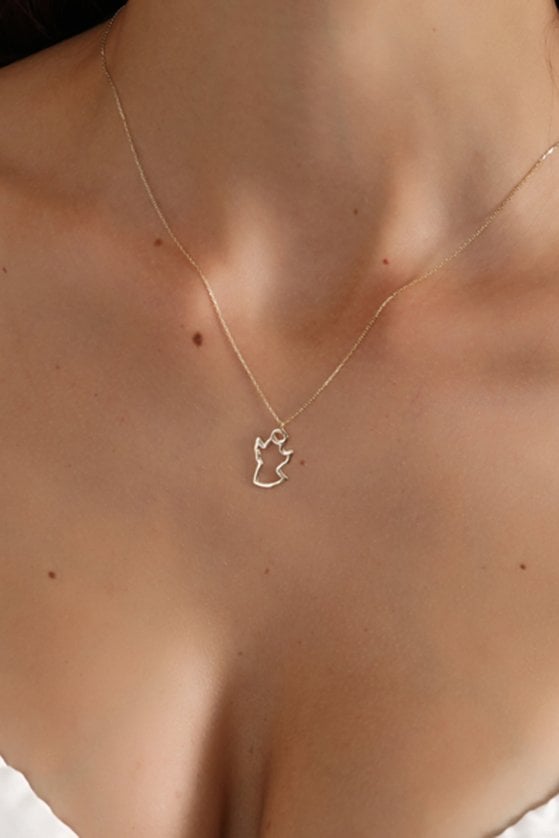 Altın Melek Siluet Kolye