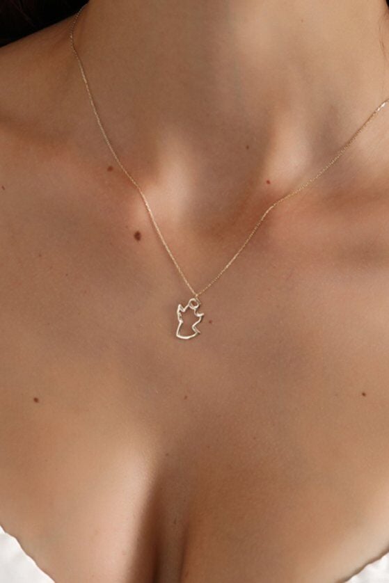 Altın Melek Siluet Kolye