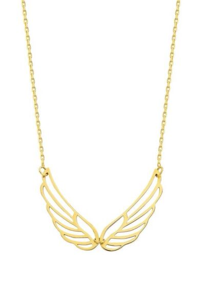 Altın Kanat Form Melek Kolye