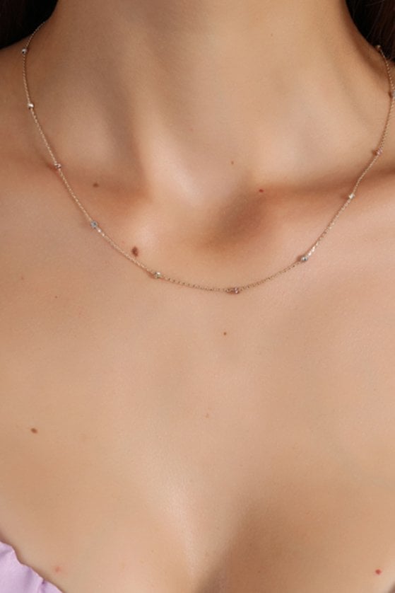 Altın Üç Renk Dorika Kolye