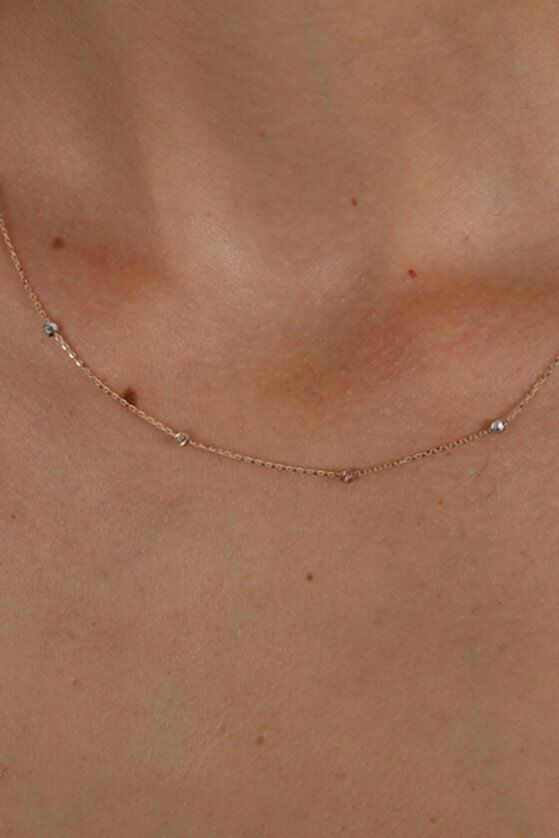 Altın Üç Renk Dorika Kolye