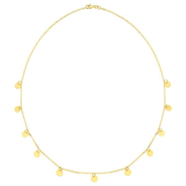 Altın Sıralı Düz Plaka Kolye