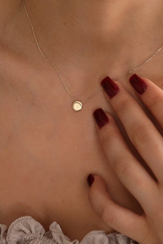 Altın Mini Plaka Kolye