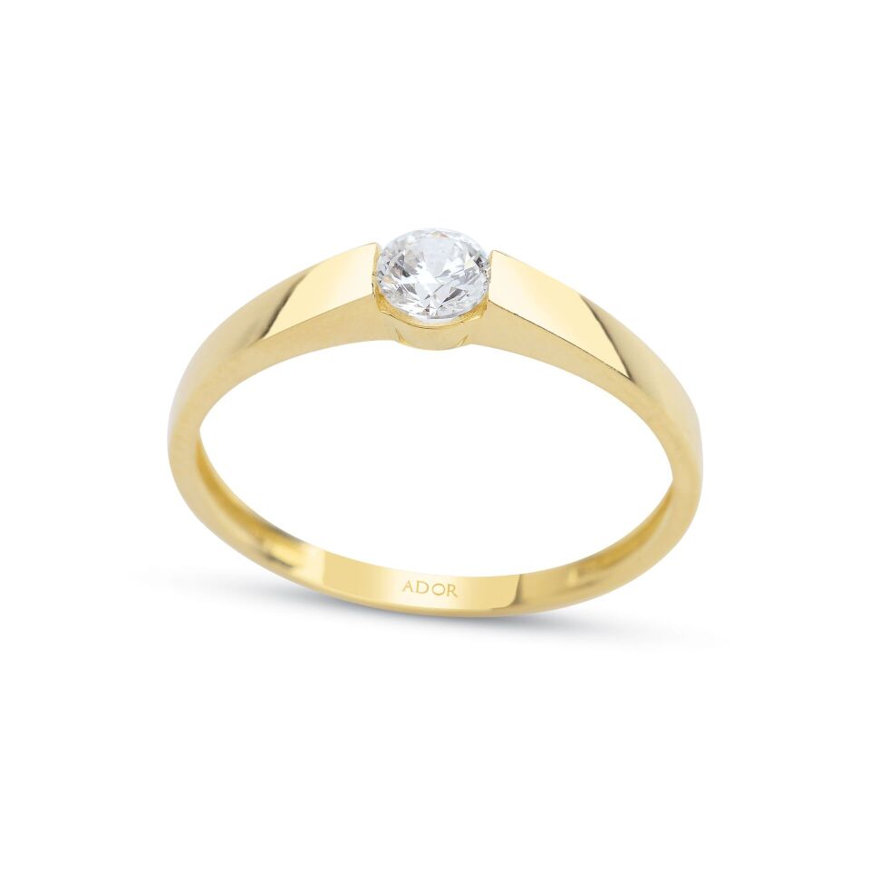 Altın Tektaş Minimal Yüzük