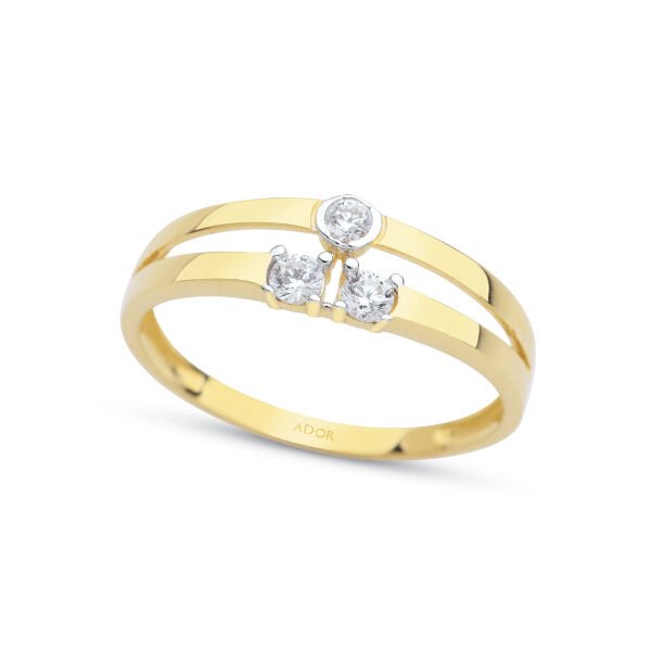 Altın Taşlı Twin Tasarım Yüzük