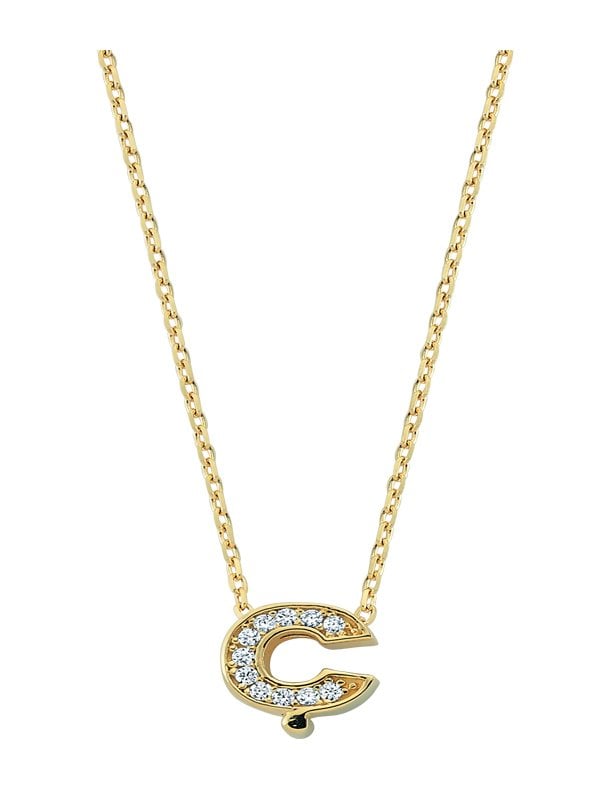 Altın Taşlı Ç Harf Kolye