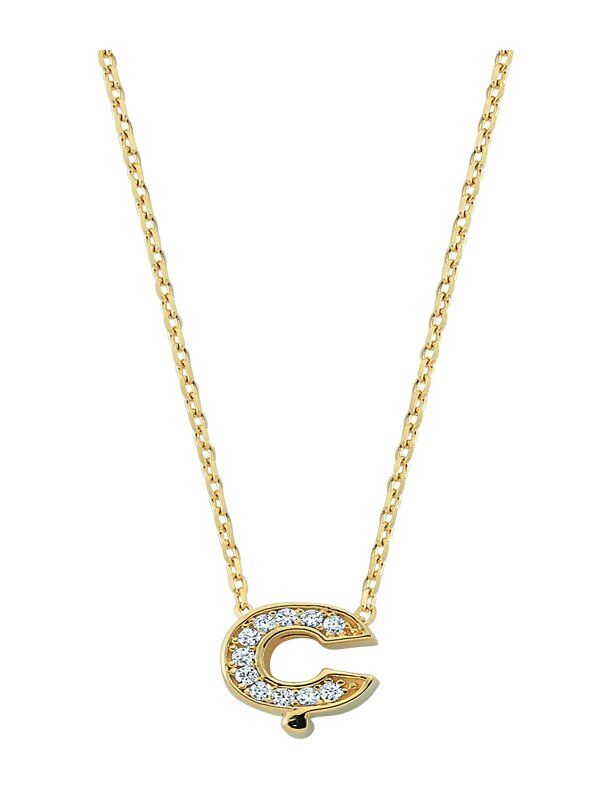 Altın Taşlı Ç Harf Kolye