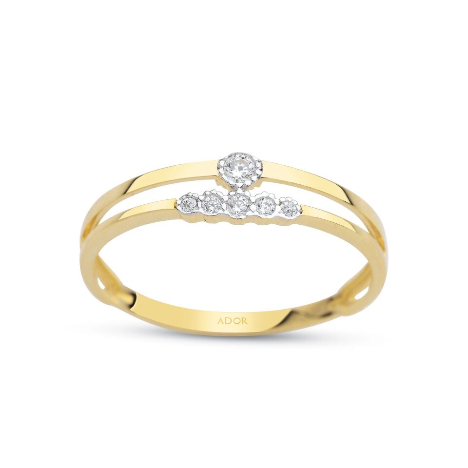 Altın Taşlı Twin Yüzük